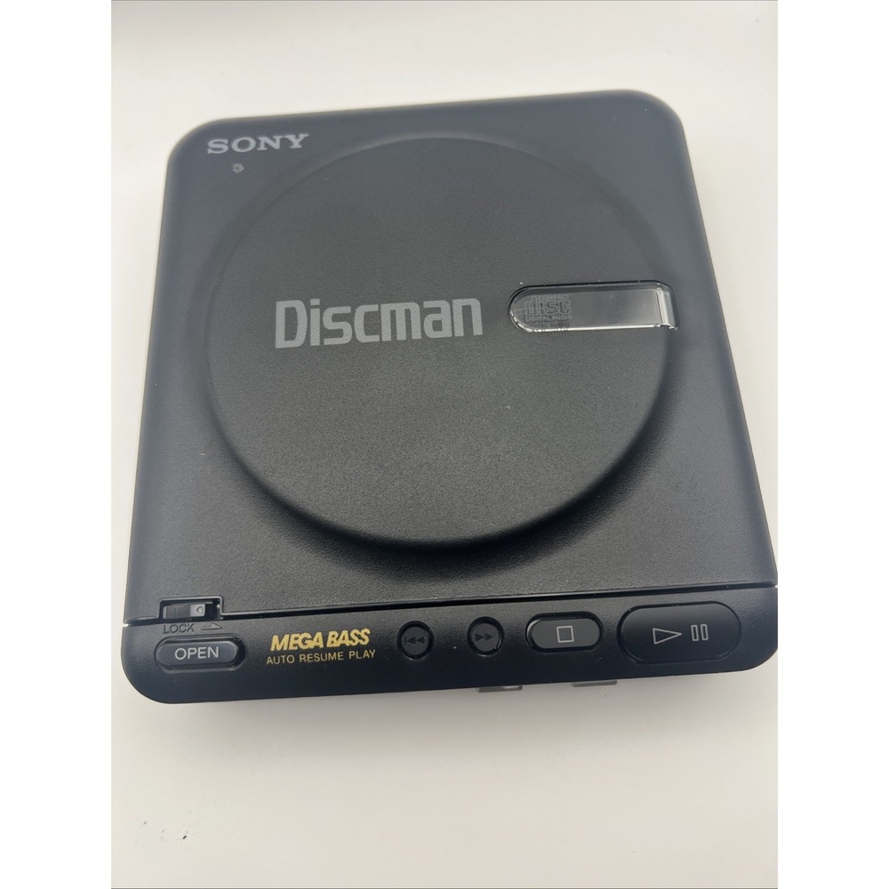 Vintage Sony Discman D-12 Black Mega Bass Portable Compact CD Player - For Parts